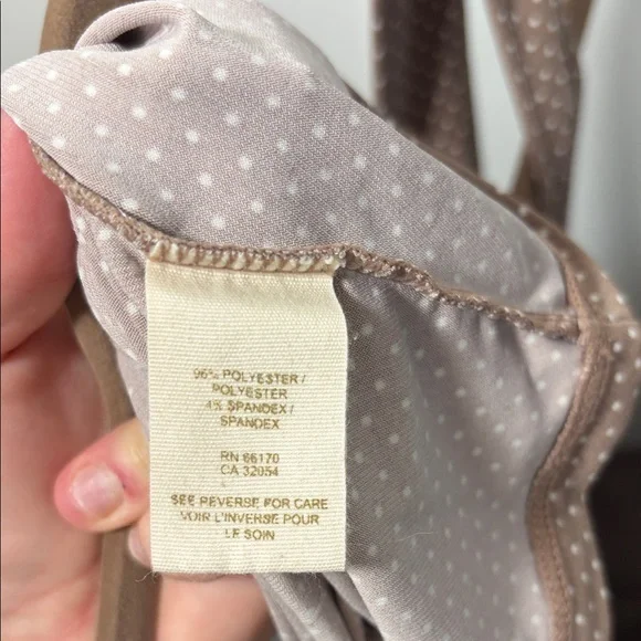 Free People Loving Lola light Brown Polka Skater Dress - Sz Small - Picture 5 of 6